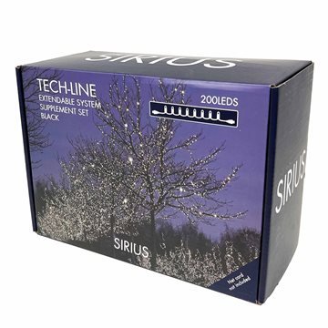 Sirius Tech-Line suppleringssæt - Lyskæde med 200 LED'er i varm hvid på 20 meter 45772